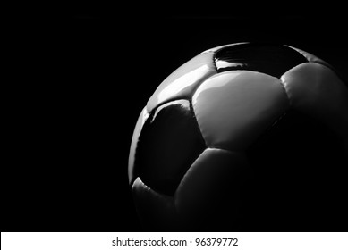 soccer ball detail on black background