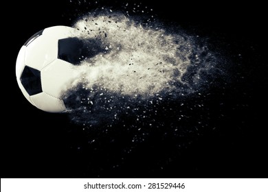 Soccer ball with dust