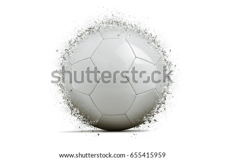 soccer ball exploding on gradient background