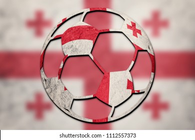 Soccer Ball National Georgia Flag. Georgia Football Ball.
