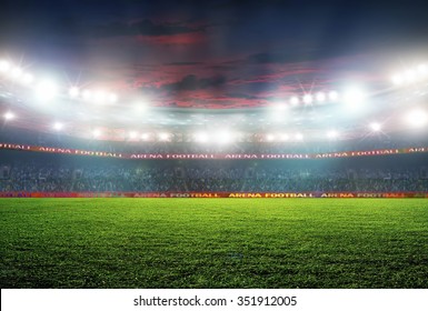 Dramatic 3d Professional American Football Arena Stock Illustration ...