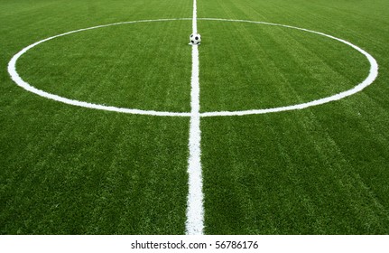 Soccer Ball On Start Kick Of Game