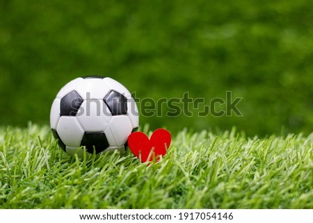 Similar – Image, Stock Photo Football field romance