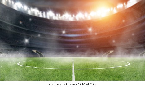 soccer ball in the stadium - Shutterstock ID 1914547495