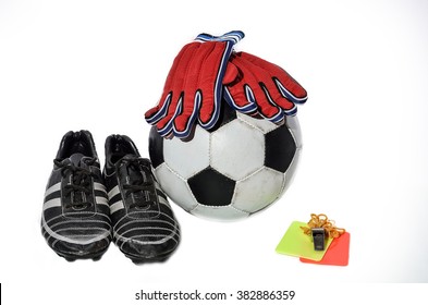 Soccer Equipment On White Background Stock Photo (Edit Now) 1092082538