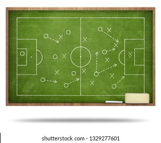 Soccer fied on blackboard