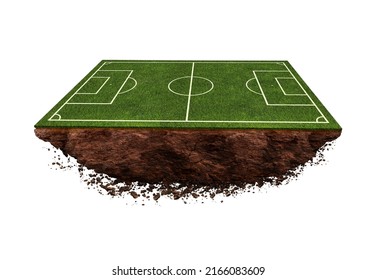 Soccer field floating island isolated on white background. - Shutterstock ID 2166083609