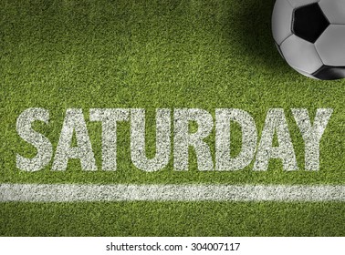 Soccer Field With The Text: Saturday