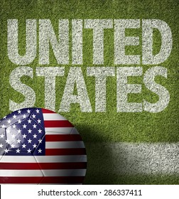 Soccer Field With The Text: United States