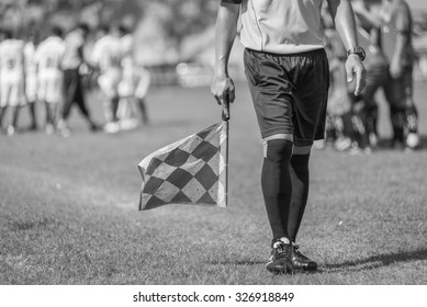 Soccer Or Football Assistant Referee , Black And White