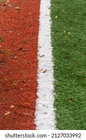 Soccer Or Football Feild With White Line