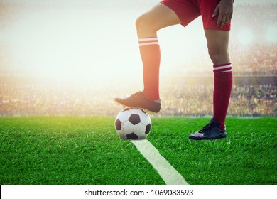 Soccer Football Kick Off In The Stadium