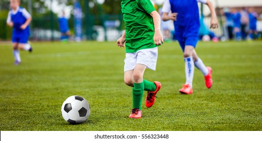 Soccer Football Match Kids Playing Soccer Stock Photo 556323448 ...