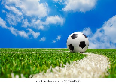 Soccer Football On Green Grass Texture Stock Photo 142264570 | Shutterstock