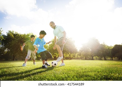Soccer Fun Sports Family Playing Concept - Shutterstock ID 417544189