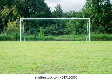 A Soccer Goal On The Grass