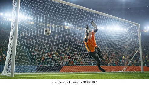 Soccer goalkeeper fails to catch a ball
