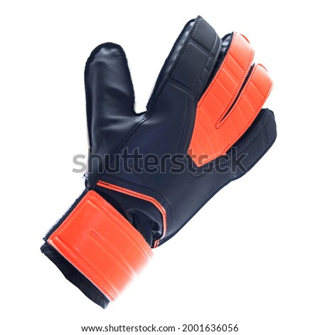 Soccer goalkeeper latex black and orange glove