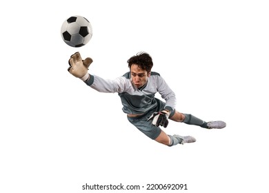 Soccer goalkeeper that makes a great save and avoids a goal - Powered by Shutterstock