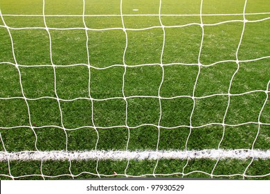 Soccer Net On Green Grass