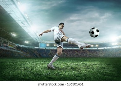 Young Boy Soccer Ball Doing Flying Stock Photo 1179085357 | Shutterstock