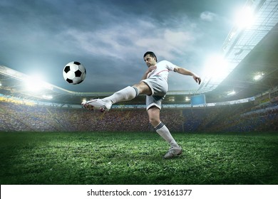 Young Boy Soccer Ball Doing Flying Stock Photo 1179085357 | Shutterstock