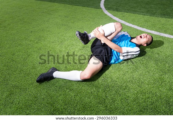 Soccer Player Have Pain Injury Accident Stock Photo (Edit Now) 296036333