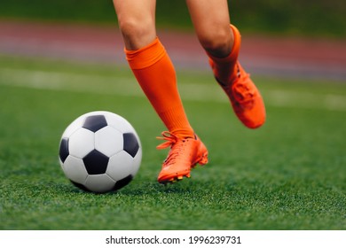 Soccer Player Hits Ball On Artificial Stock Photo 1996239731 | Shutterstock