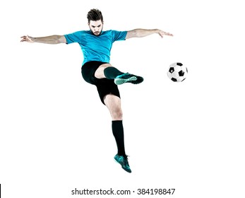 African American Soccer Player Kicking Ball Stock Photo (Edit Now ...