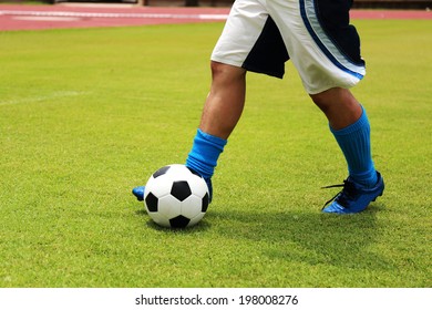 Soccer Player Running Ball Before Shooting Stock Photo (Edit Now) 198008276