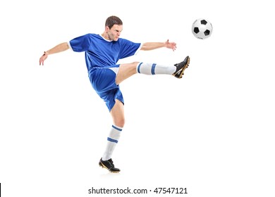 Soccer Player Shooting Ball Isolated On Stock Photo 47547121 | Shutterstock