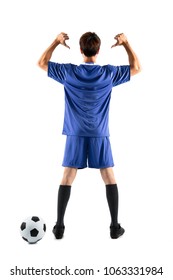 Soccer Player Showing Back Number