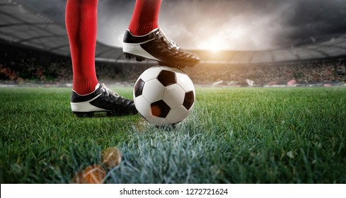                            Soccer player in stadium (composition and stadium is the imaginary)    - Powered by Shutterstock