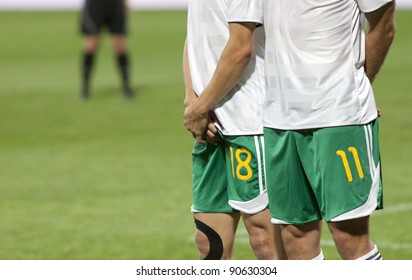 Soccer Players Prepared To Defend Free Kick