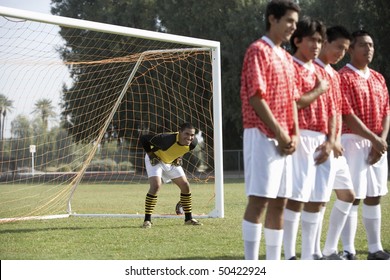 Soccer Players Preparing For Free Kick