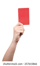 Soccer Referee Hand Holding Red Card