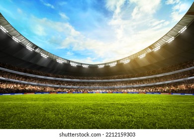 Soccer stadium field, soccer background - Shutterstock ID 2212159303