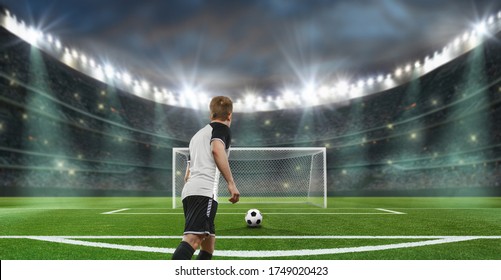 Soccer Stadium - A Player Ready For Penalty