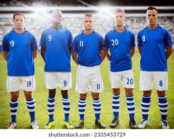 Soccer team standing on field - Powered by Shutterstock