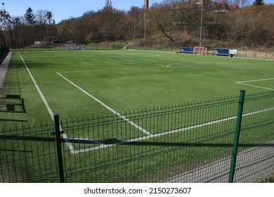 Soccer Training Ground On A Sunny Day.