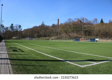 Soccer Training Ground On A Sunny Day.