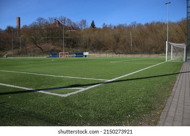 Soccer Training Ground On A Sunny Day.