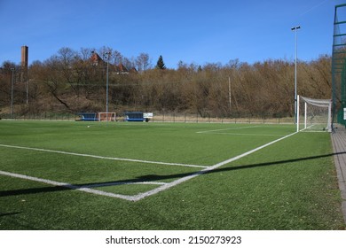 Soccer Training Ground On A Sunny Day.