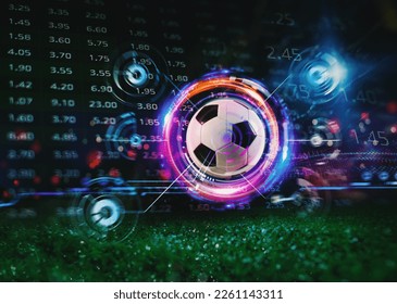 Soccerball and football online bet analytics   statistics background