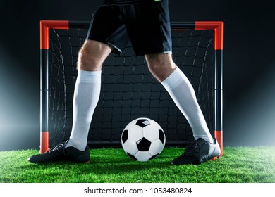 Soccersoccer Player Front Goal Close On Stock Photo 1053480824 ...