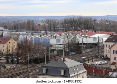 Sochaux, France - 02 16 2020 : The Factories Of The Automotive Supplier Faurecia In Sochaux, Department Of Doubs, France