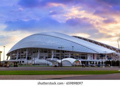 Sochi Adler, Russia - November 1, 2015: Fisht Olympic Stadium Built For XXII Sochi Winter Olympic Games 2013. Reconstruction Of Stadium Fisht For Confederations Cup 2017 & FIFA World Cup Football 2018