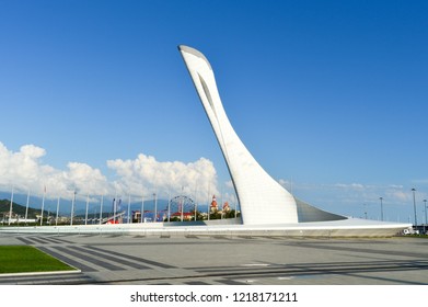 Sochi Adler, Russia - September 7, 2018: View On The Olimpic Torch