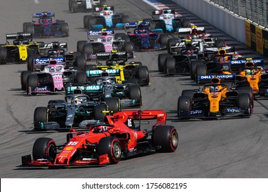 SOCHI, RUSSIA - 29 September 2019: McLaren Honda f1 team Formula 1 Grand Prix of Russia 2019