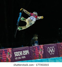 Sochi, RUSSIA - February 12, 2014: Kaitlyn FARRINGTON (USA) At Snowboard Competition During Ladies' Halfpipe Qualification At Sochi 2014 XXII Olympic Winter Games